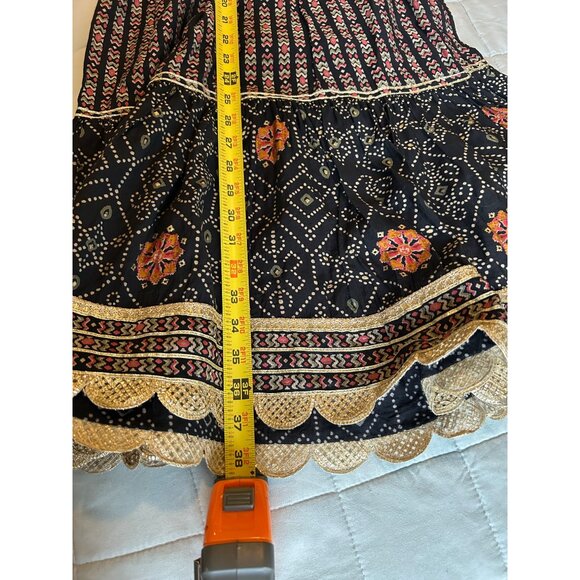 Boho Floral Print Wide Leg Bell Bottom Pants XL Festival Hippie Indie Gypsy Retr - Picture 6 of 12